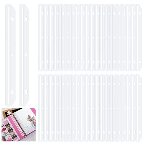 40 Zeitschriftenhalter, 3-Fach Gelocht Ringbuch, 3-Ringbuch-Einlagestreifen, Durchscheinend Zeitschriftenhalter für Dokumente, Urkunden, Portfolio von LLOUSSAK