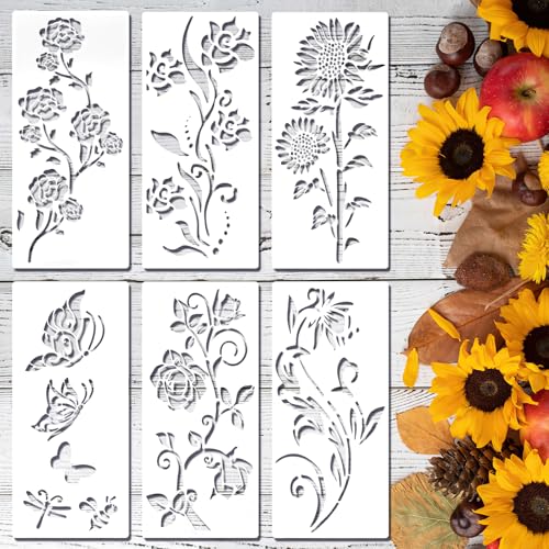 6 Stück Blumen Schablone Wiederverwendbare Malschablonen 35×15cm DIY Schablonen Textilgestaltung für Scrapbooking Holz Boden Wandfliesen Textilien 6 Stück Blumen Schablone Wiederverwendbare Malschablonen 35×15cm DIY Schablonen Textilgestaltung für Scrapbooking Holz Boden Wandfliesen Textilien von LLOUSSAK