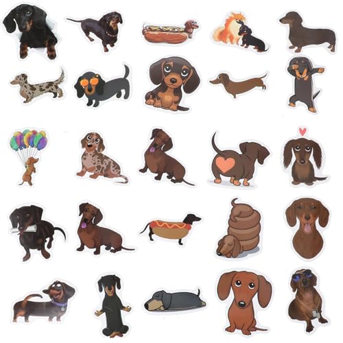 60 Stück Dackel Aufkleber, PVC Wasserdichte Hund Sticker Niedliche Dackel Aufkleber Kawaii Hund Aufkleber für Handytasche Laptop DIY dekorative Scrapbooking von LLOUSSAK