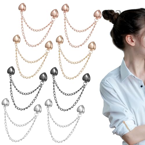 8 Stück Magnetische Kleidungsclips, Multifunktionale Knopfklammern, Hijab-Magnete Mit Kette, Fest und Nicht Abfallend,Geeignet für Kleidung,Schals (4 Farben) 8 Stück Magnetische Kleidungsclips, Multifunktionale Knopfklammern, Hijab-Magnete Mit Kette, Fest und Nicht Abfallend,Geeignet für Kleidung,Schals (4 Farben) von LLOUSSAK