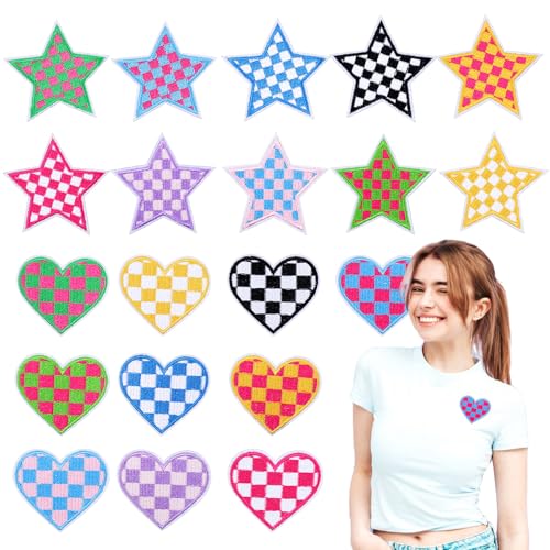 Herzen und Sterne Stickerei Aufnäher, 20 Stück Herz Patches zum Aufbügeln Herzen Flicken zum Aufnähen, Mini Aufnäher für Kleidung Hüte Jacke Jeans Rucksäcke Tasche DIY Dekoration Herzen und Sterne Stickerei Aufnäher, 20 Stück Herz Patches zum Aufbügeln Herzen Flicken zum Aufnähen, Mini Aufnäher für Kleidung Hüte Jacke Jeans Rucksäcke Tasche DIY Dekoration von LLOUSSAK