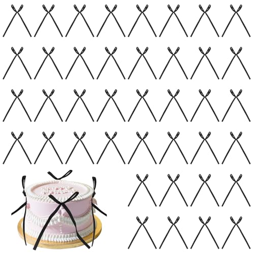 Tortenaufsatz-Set, schwarze Schleife, 40 Stück, Premium-Stoff-Kuchendekorationen für Hochzeiten, Geburtstage, Babypartys und Jubiläen Tortenaufsatz-Set, schwarze Schleife, 40 Stück, Premium-Stoff-Kuchendekorationen für Hochzeiten, Geburtstage, Babypartys und Jubiläen von LLOUSSAK