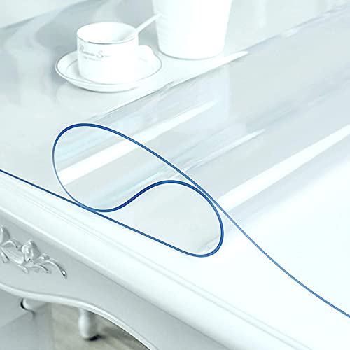 LLPEIJIE026 Glasklar Folie 2 mm PVC Tischfolie transparent mit Abgerundete Ecken/Tischdecke,Wasserdicht,Geschmacklos,Hochglanz Schutzfolie Tischschutz Durchsichtig Tischschoner (40x50cm(16x20in)) von LLPEIJIE026