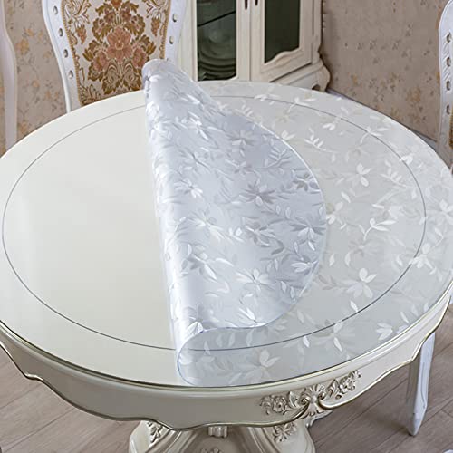 Tischdecke Tischfolie,Runde Einseitig Matt Tischdecke,Abwischbare Kunststoff-Tischdecke,Keine Blasenbildung,Wasserdichte Runde Tischdecke für Glastisch & Hochglanzlack Sortiment (105cm(41in)) von LLPEIJIE026