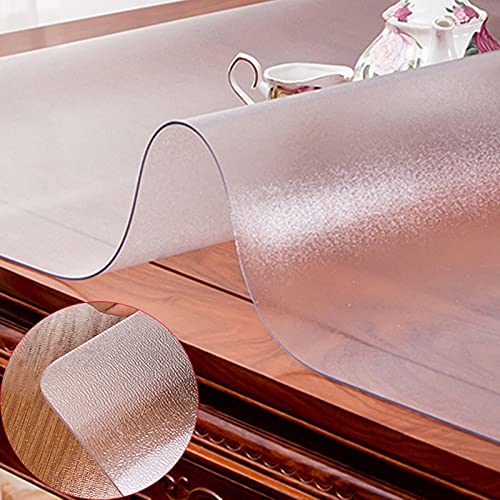 Transparent Matt PVC Tischdecke,Tischfolie Schutzfolie,Tischschutzfolie,Durchsichtig Schutztischdecke,Tischschutz,für Küchentische,Esstische,Tischdecken,Schreibtische (100x200cm(39x79in)) von LLPEIJIE026