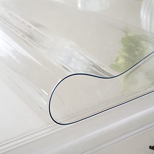Transparente Tischdecke Tischfolie Glasklar Folie 1.5 mm PVC Abwaschbar Hochglanz Schutzfolie Tischschutz Durchsichtig Tischschoner,für Küchentische,Esstische,Schreibtische (60x100cm(24x39in)) von LLPEIJIE026