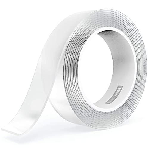 LLPT 10M Doppelseitiges Klebeband I Extra Stark Transparent Spurlos Nano Tape I Waschbares Hochleistungs-Gel-Klebeband für den Heimbüro-Laden Dekokartenposter Fotowand I 2,5cm x 10m(SN133) von LLPT