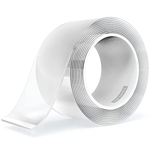 LLPT 10M Doppelseitiges Klebeband I Extra Stark Transparent Spurlos Nano Tape I Waschbares Hochleistungs-Gel-Klebeband für den Heimbüro-Laden Dekokartenposter Fotowand I 5cm x 10m(SN233) von LLPT