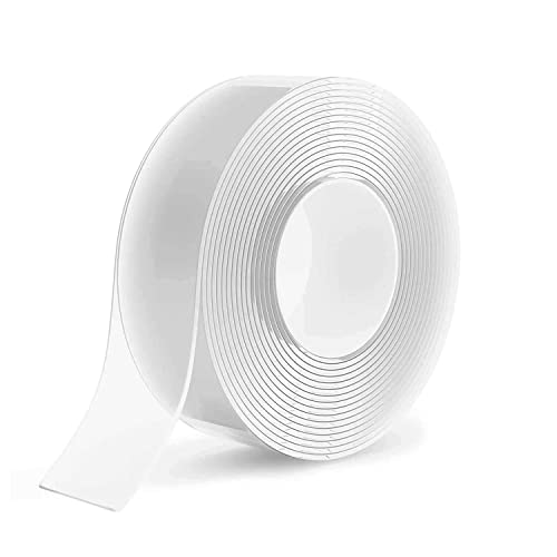 LLPT 5M Doppelseitiges Klebeband I Extra Stark Transparent Spurlos Nano Tape I Waschbares Hochleistungs-Gel-Klebeband für den Heimbüro-Laden Dekokartenposter Fotowand I 3cm x 5m(LPNT30) von LLPT