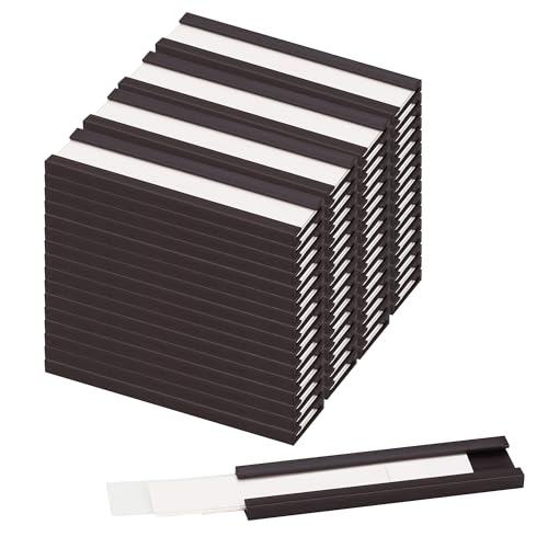 LLPT Magnetische Etikettenhalter(50 Stück) | Beschreibbar Schmutzfrei Abnehmbar für Schule Büro Whiteboards Kühlschränke Magnettafeln(MH1250) | 12.7MM x 50MM von LLPT