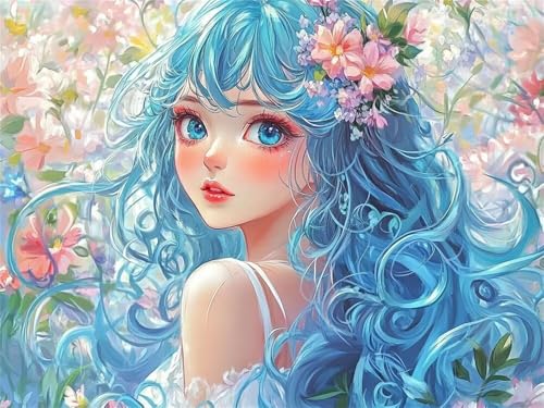 Malen Nach Zahlen Erwachsene Groß 100x70 cm, Malen Nach Zahlen Anime Prinzessin, DIY Paint by Numbers Handgemalt Ölgemälde Leinwand Kit Mit Pinseln und Acrylfarbe Als Geschenk (Ohne Rahmen) -YH392 von LLWYH