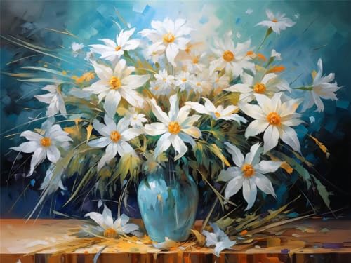 Malen Nach Zahlen Erwachsene Groß 120 x 80 cm, Malen Nach Zahlen Vase Ästhetik, DIY Paint by Numbers Handgemalt Ölgemälde Leinwand Kit Mit Pinseln und Acrylfarbe Als Geschenk (Ohne Rahmen) -YH386 von LLWYH