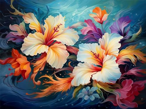 Malen Nach Zahlen Erwachsene Groß 40x30 cm, Malen Nach Zahlen Pflanzen Blumen, DIY Paint by Numbers, Handgemalt Ölgemälde Kit Mit Pinseln und Acrylfarbe für Kinder Als Geschenk (Ohne Rahmen) -YH456 von LLWYH