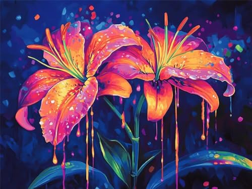 Malen Nach Zahlen Erwachsene Groß 90x70 cm, Malen Nach Zahlen Blumen Pflanzen, DIY Paint by Numbers, Handgemalt Ölgemälde Kit Mit Pinseln und Acrylfarbe für Kinder Als Geschenk (Ohne Rahmen) -YH556 von LLWYH