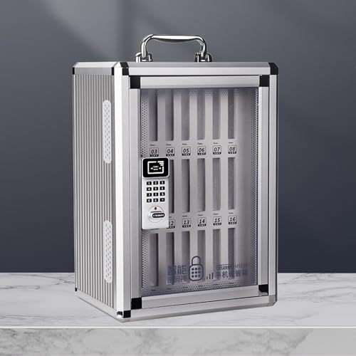 LLZJDDPLY Passwort handygarage Schule, Phone Box aus Aluminiumlegierung, Handybox für das Büro, Klassenzimmer, Fitnessstudio(24) von LLZJDDPLY