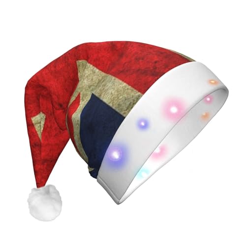 LLaviD Weihnachtsmütze mit Vintage-Flagge, niedliche Weihnachtsmütze, Weihnachtsmannmütze, Erwachsene, für Damen und Herren, Urlaubsparty von LLaviD