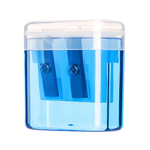 Bleistiftspitzer, Doppelloch, kompakter Farbhand-Bleistiftspitzer, Kunststoffspitzer, Erwachsene, Studenten, Klasse, Heimbüro (Blau, 5 Stück) von LLiuvccz
