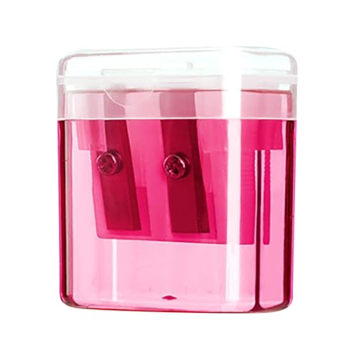 Bleistiftspitzer, Doppelloch, kompakter Farbhand-Bleistiftspitzer, Kunststoffspitzer, Erwachsene, Studenten, Klasse, Heimbüro (Rosa, 5 Stück) von LLiuvccz