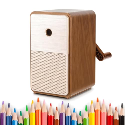 Manueller Bleistiftspitzer mit verstellbarer Spitze, automatische manuelle Kurbel, Klinge aus legiertem Stahl für schnelles Schärfen, geeignet für Studenten, Klassenzimmer, Zuhause und Büros (braun) Manueller Bleistiftspitzer mit verstellbarer Spitze, automatische manuelle Kurbel, Klinge aus legiertem Stahl für schnelles Schärfen, geeignet für Studenten, Klassenzimmer, Zuhause und Büros (braun) von LLiuvccz