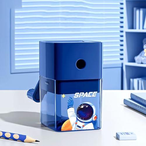 Niedlicher Dinosaurier-Bleistiftspitzer, manuelle Kurbel, automatischer Eingang, geeignet für Klassenzimmer, Zuhause, manuelle Spitzer für Buntstifte, Lernbedarf, Schreibwarengeschenke (B) von LLiuvccz
