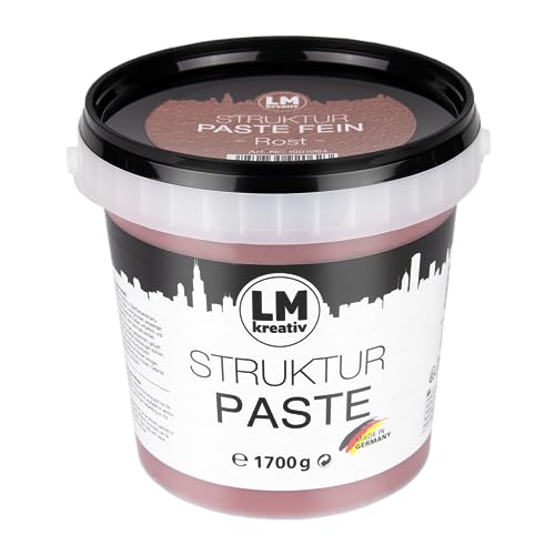 LM-Kreativ LM Struktur Paste fein 1,7 KG - Rost Rot - Strukturpaste für Leinwand - Perfekt für Bilder im Wohnzimmer, Flur, Schlafzimmer, Büro von LM-Kreativ