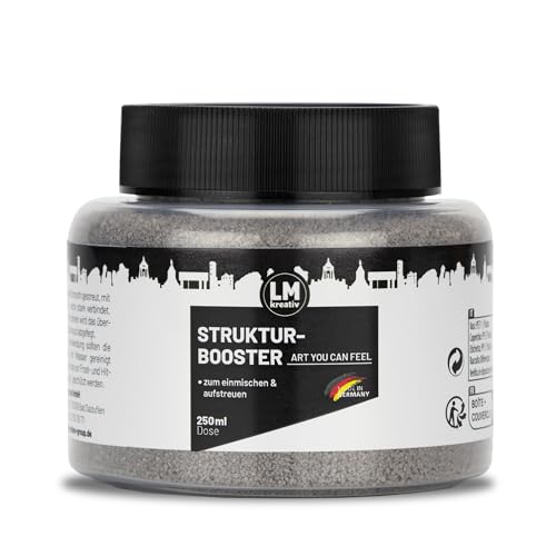 LM Strukturbooster 300g - Steingrau - Ermöglicht in LM Strukturpaste fein & Smooth bis zu 2 cm und höhere Strukturen. Perfekt für greifbare 3D Textureffekte. Optimal bis Mischverhältnis von 1:1 von LM-Kreativ