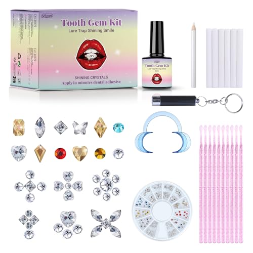 LMDGDS Zahnschmuck, DIY Zahnschmuck Set, Shinning Tooth Gem kit Schmuck Zubehör mit 120* Kristalle Für Party Daliy Leben(Serie A) von LMDGDS