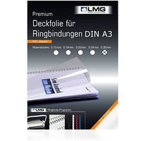 LMG Deckfolien für Bindemappen PREMIUM transparent, DIN A3 0,3 mm, 100 St. von LMG