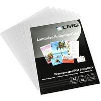 25 LMG Laminierfolien glänzend für A3 80 micron selbstklebender Rücken von LMG