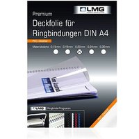 LMG Deckfolien für Bindemappen PREMIUM transparent, DIN A4 0,2 mm, 100 St. von LMG
