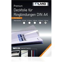 LMG Deckfolien für Bindemappen PREMIUM transparent, DIN A4 0,3 mm, 100 St. von LMG