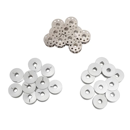 30pcs Lockstitch Nähmaschine Spulen Set Industrial Metal 55623a Schlitzte Alumina 270010 Eisen mit Loch 40264a Aluminium von LMHHMIN