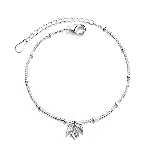 LMJNL 925 Sterling Silber Mode Einfache Ahornblätter Anhänger Armband Perlenkette Bettelarmband Für Frauen Schmuck Party Geschenk LMJNL 925 Sterling Silber Mode Einfache Ahornblätter Anhänger Armband Perlenkette Bettelarmband Für Frauen Schmuck Party Geschenk von LMJNL