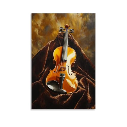 Ölgemälde mit Musikinstrumenten: Eine lebendige Violine ruht auf einem Samtstoff, goldenes Licht, das seine Kurven und Saiten mit reichhaltigen Ölstrukturen betont, zeitgenössische Wandkunst, Wandbild Ölgemälde mit Musikinstrumenten: Eine lebendige Violine ruht auf einem Samtstoff, goldenes Licht, das seine Kurven und Saiten mit reichhaltigen Ölstrukturen betont, zeitgenössische Wandkunst, Wandbild von LMLZZZWD