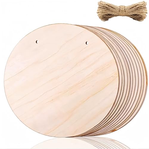 10 Stück unlackierte runde Holzschilder zum Basteln, 2 mm Lindenholzplatten zum Laserschneiden, 30,5 cm Holz-Türaufhänger, Schild, DIY, Malerei, Halloween, Weihnachten, Vatertag, Geschenke, Dekoration 10 Stück unlackierte runde Holzschilder zum Basteln, 2 mm Lindenholzplatten zum Laserschneiden, 30,5 cm Holz-Türaufhänger, Schild, DIY, Malerei, Halloween, Weihnachten, Vatertag, Geschenke, Dekoration von LMMINBZ