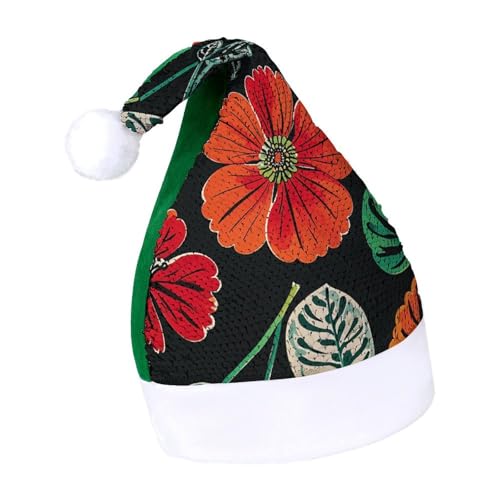 LMNGH Weihnachtsmütze, Uni, Erwachsene, Plüsch, Weihnachtsmütze, Vintage-Blume, Weihnachtsmannmützen für Party, Urlaub LMNGH Weihnachtsmütze, Uni, Erwachsene, Plüsch, Weihnachtsmütze, Vintage-Blume, Weihnachtsmannmützen für Party, Urlaub von LMNGH