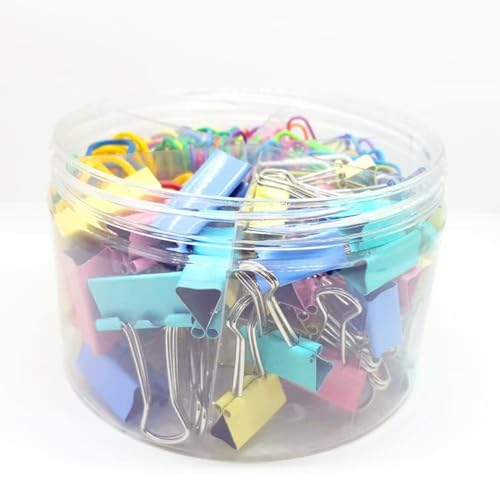 200 Stück Büroklammern, verschiedene Farben, farbiges Büro-Set, Büroklammern, bunte Binder-Clips für Büro, Schule, Dokumente, Organisation von LMQPT