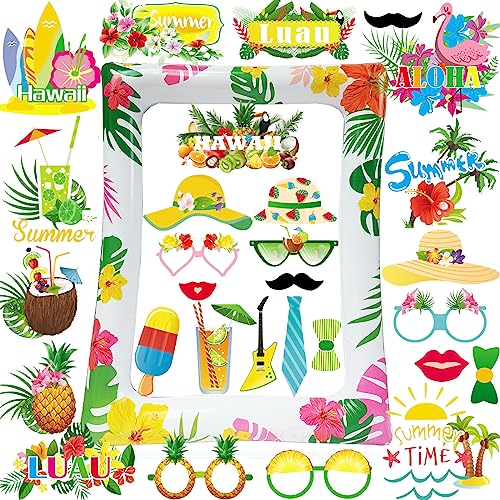 LMSHOWOWO 29 PCS Hawaii Foto Requisiten Set, Hawaii Aufblasbarer Fotorahmen, Sommer Fotobox Accessoires, Hawaii Thema Photo Booth Props, Flamingo Fotorequisiten, für Sommer Strand Luau Party Supplies LMSHOWOWO 29 PCS Hawaii Foto Requisiten Set, Hawaii Aufblasbarer Fotorahmen, Sommer Fotobox Accessoires, Hawaii Thema Photo Booth Props, Flamingo Fotorequisiten, für Sommer Strand Luau Party Supplies von LMSHOWOWO