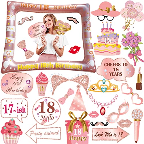 30 Stück 18. Geburtstag Deko Fotorequisiten, LMSHOWOWO Rosegold Aufblasbarer Bilderrahmen, 18 Geburtstag Foto Requisiten, Party Foto Booth Props, Geburtstag Fotobox Accessoires für Geburtstage Zubehör 30 Stück 18. Geburtstag Deko Fotorequisiten, LMSHOWOWO Rosegold Aufblasbarer Bilderrahmen, 18 Geburtstag Foto Requisiten, Party Foto Booth Props, Geburtstag Fotobox Accessoires für Geburtstage Zubehör von LMSHOWOWO