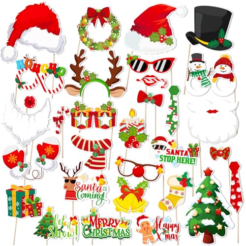 LMSHOWOWO 31PCS Weihnachten Foto Requisiten, Fotobox Accessoires Weihnachten, Weihnachten Foto Booth Props, Weihnachtsfeier Fotorequisiten, Xmas Party Photo Supplies für Weihnachtsfeier Heimdekoration LMSHOWOWO 31PCS Weihnachten Foto Requisiten, Fotobox Accessoires Weihnachten, Weihnachten Foto Booth Props, Weihnachtsfeier Fotorequisiten, Xmas Party Photo Supplies für Weihnachtsfeier Heimdekoration von LMSHOWOWO