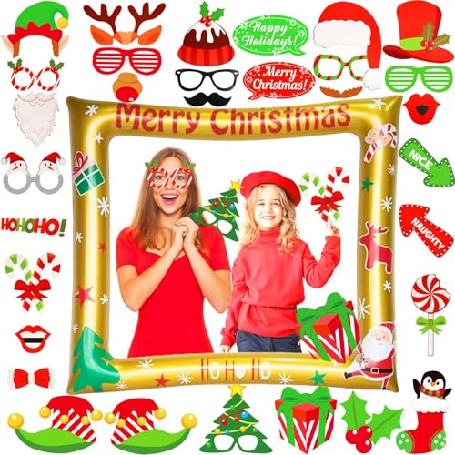 LMSHOWOWO 32 Stück Weihnachtsfeier Foto Requisiten mit Weihnachten Aufblasbarer Fotorahmen für Weihnachten Fotorequisiten Fotobox Accessoires Photo Booth Requisiten LMSHOWOWO 32 Stück Weihnachtsfeier Foto Requisiten mit Weihnachten Aufblasbarer Fotorahmen für Weihnachten Fotorequisiten Fotobox Accessoires Photo Booth Requisiten von LMSHOWOWO