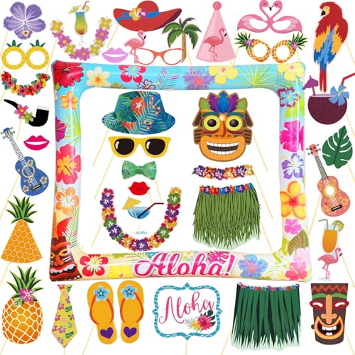 LMSHOWOWO 36 PCS Hawaii Foto Requisiten Set, Hawaii Aufblasbarer Fotorahmen, Sommer Fotobox Accessoires, Hawaii Thema Photo Booth Props, Aloha Fotorequisiten, für Sommer Strand Luau Party Supplies LMSHOWOWO 36 PCS Hawaii Foto Requisiten Set, Hawaii Aufblasbarer Fotorahmen, Sommer Fotobox Accessoires, Hawaii Thema Photo Booth Props, Aloha Fotorequisiten, für Sommer Strand Luau Party Supplies von LMSHOWOWO