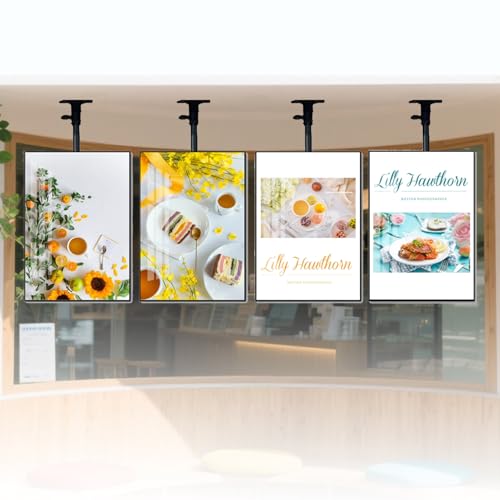 LED-Hinterleuchtete Restaurant-Speisetafel 500×600mm(19.69×23.62in) Einstellbarer Winkel & Position Schneller Wechsel Des Motivs LED-Leuchtkasten mit Ultradünnem Rahmen 4pcs von LMzythrop