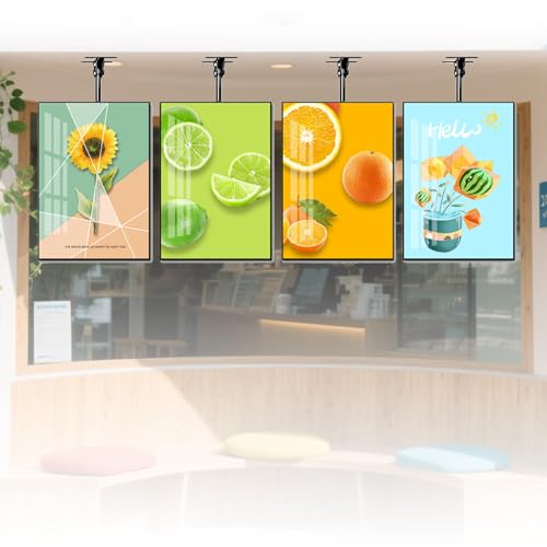 LMzythrop LED Werbe Lightbox 4PCS Höhenverstellbar Dreh Neigbar Hochformat Querformat Mehrfachbildschirme Ultra Slim LED Leuchtkasten für Restaurants Cafés Salons Geschäfte 600×700mm(23.62×27.56in) von LMzythrop