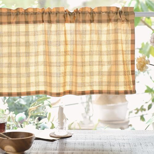 LNGFSH Scheibengardinen Gardine Kurzstores Baumwolle Karierte Ländliches Bauernhaus Gingham Kurzvorhang Kurzgardinen Küchengardine Küchenvorhang Volants Küche Fenster Kurz Vorhang (Gelb,BxH 150x60cm) LNGFSH Scheibengardinen Gardine Kurzstores Baumwolle Karierte Ländliches Bauernhaus Gingham Kurzvorhang Kurzgardinen Küchengardine Küchenvorhang Volants Küche Fenster Kurz Vorhang (Gelb,BxH 150x60cm) von LNGFSH