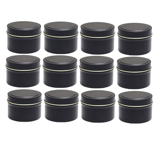 12 Stück Kerzendosen,Kerzenbehälter,55ml Leere Metalldosen Behälter mit Deckel,Mini Candle Making Jars,Trockene Vorratsdosen,für die Kerzenherstellung,Für Kerzen,DIY,Schmuck,Kosmetik (schwarz) 12 Stück Kerzendosen,Kerzenbehälter,55ml Leere Metalldosen Behälter mit Deckel,Mini Candle Making Jars,Trockene Vorratsdosen,für die Kerzenherstellung,Für Kerzen,DIY,Schmuck,Kosmetik (schwarz) von LNGJIN