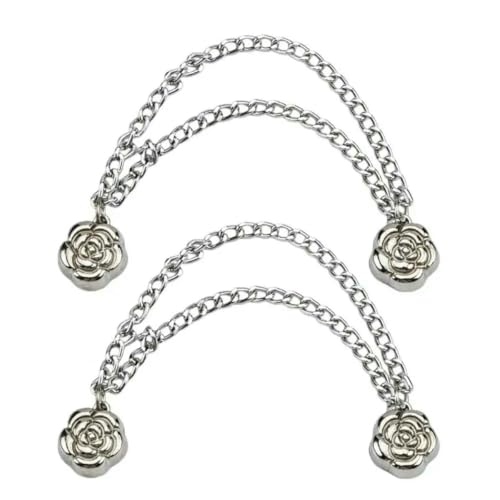 1 Paar magnetische Kleiderklammern mit Kette, Metallknöpfe, Klammern für Kleidung, Schals, Hosenbeine, Manschetten, Magnet-Dornschließe, Silberne kleine Blume 1 Paar magnetische Kleiderklammern mit Kette, Metallknöpfe, Klammern für Kleidung, Schals, Hosenbeine, Manschetten, Magnet-Dornschließe, Silberne kleine Blume von LNHBZ