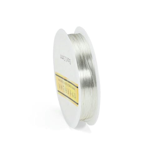 1 Rolle goldfarbener Kupferdraht 0,2/0,3/0,4/0,5/0,6/0,7/0,8/1,0 mm Perlenschnur DIY für Schmuckherstellungszubehör Großhandel-Silber-0,3,0 mm x 15 m von LNHBZ