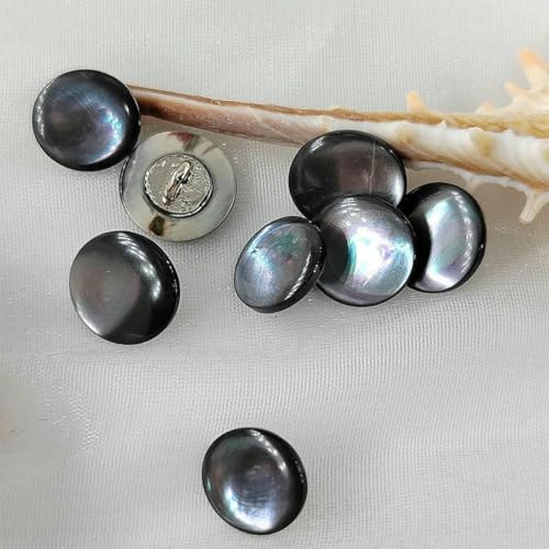 10/11/12/15 MM Natürliche Muschel-Ösenknöpfe für Kleidung, Großhandel, 10 Stück, Vintage, schwarz-weiß, Muschel-Knopf-Dekor, Nähzubehör, schwarz, 12 mm, 10 Stück 10/11/12/15 MM Natürliche Muschel-Ösenknöpfe für Kleidung, Großhandel, 10 Stück, Vintage, schwarz-weiß, Muschel-Knopf-Dekor, Nähzubehör, schwarz, 12 mm, 10 Stück von LNHBZ