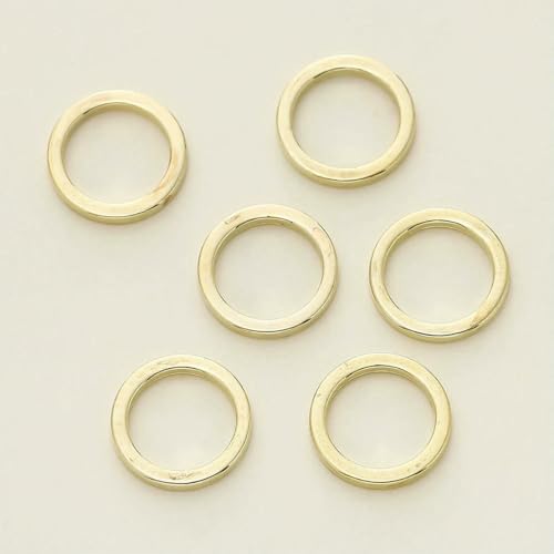 10/20 Stück/Packung, 14 Karat/18 Karat vergoldet, geschlossene Biegeringe, Spaltringe, Verbinder für Schmuck, Halsketten, Zubehör – 14 Karat Gold – 8 mm x 10 Stück von LNHBZ